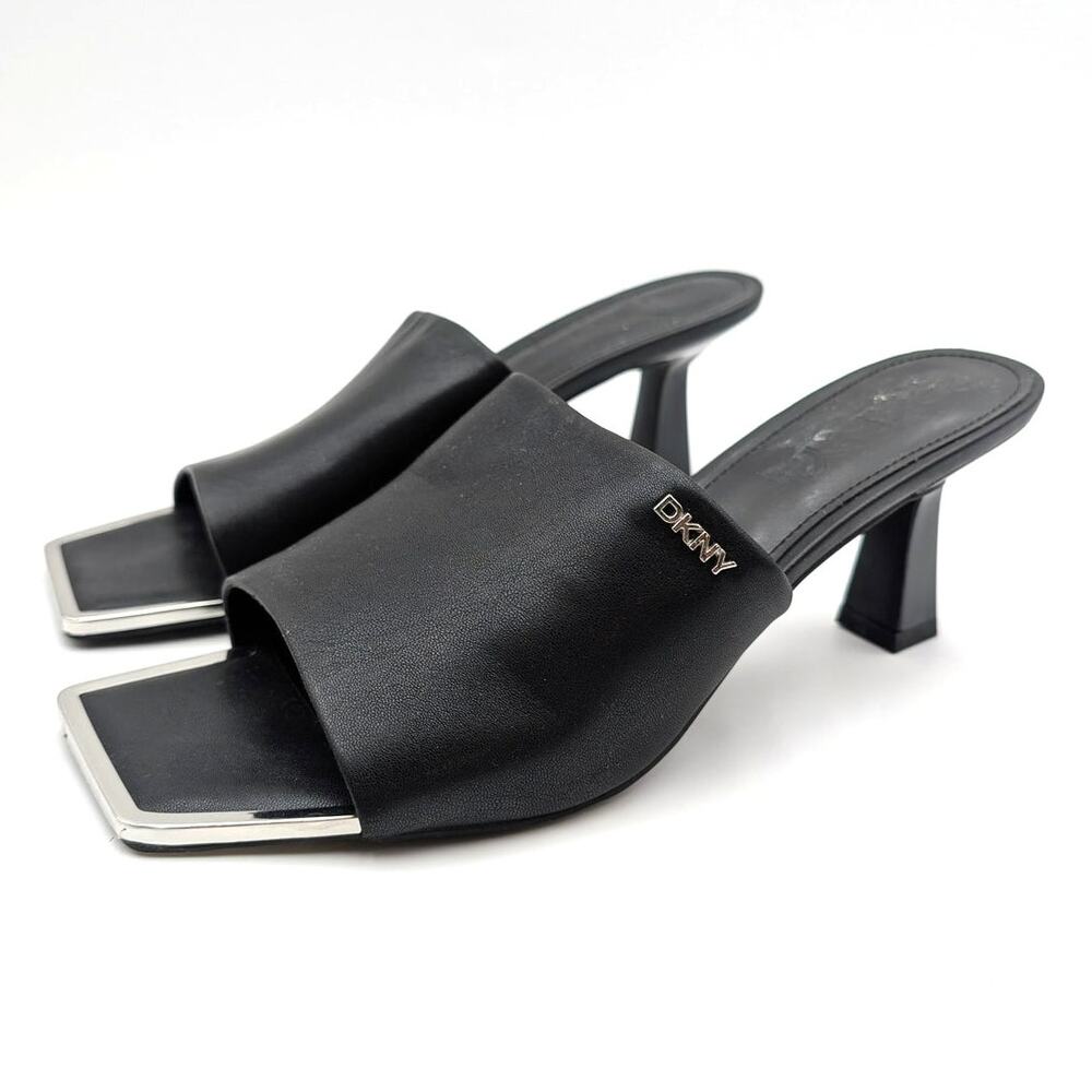 DKNY Kailyn Kitten Heel Slide Sandals Open Toe Women's Black Size US11M EU42.5
